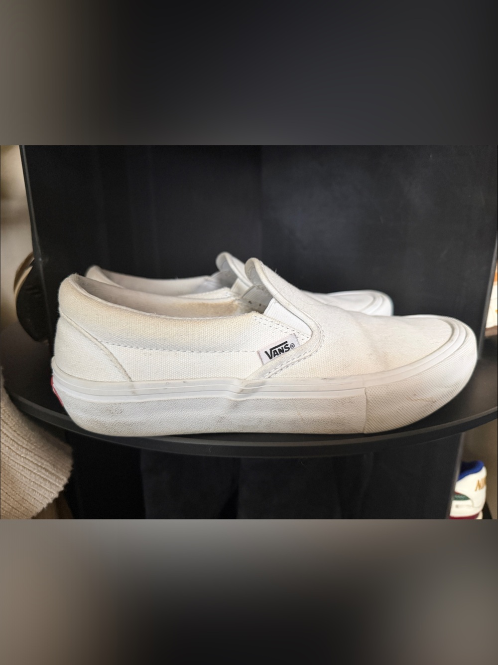 Vans White Canvas Slip-On Loafers